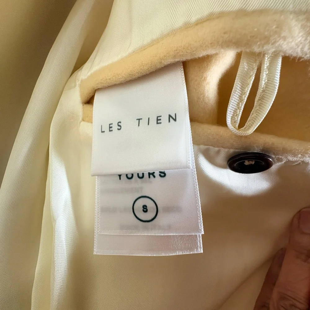 LES TIEN Black Label Cashmere Car Unisex Coat in Canary - Picture 14 of 16